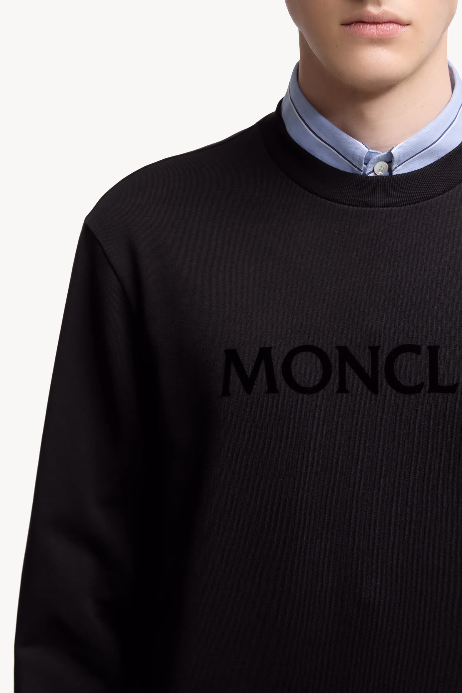 Sweat en coton avec logo Hommes Noir Moncler 6